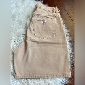 Vintage Guess Women’s Mom Tan Denim Shorts, Size 2.